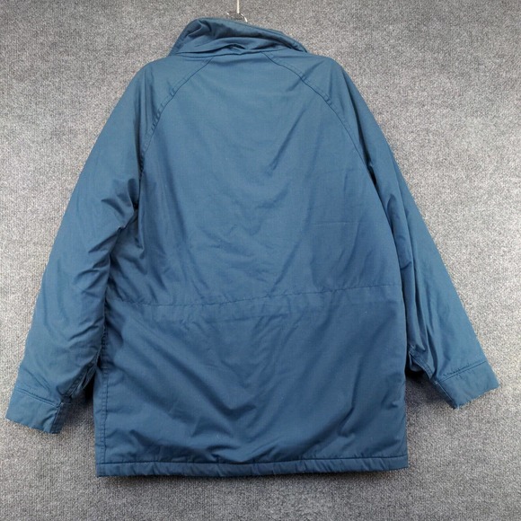 Woolrich Men's Parka Jacket Blue Large Zip Front Long Sleeve Pockets Vintage USA - Picture 6 of 14
